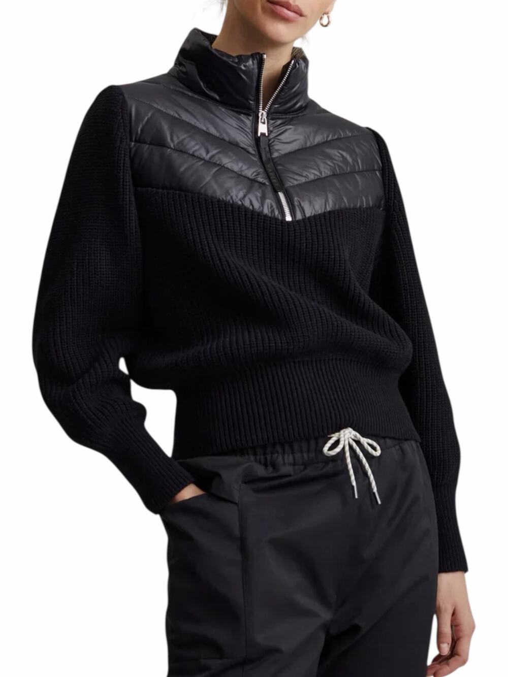 Varley Daines Padded Half Zip Jacket Pullover Sweater Black Size XL